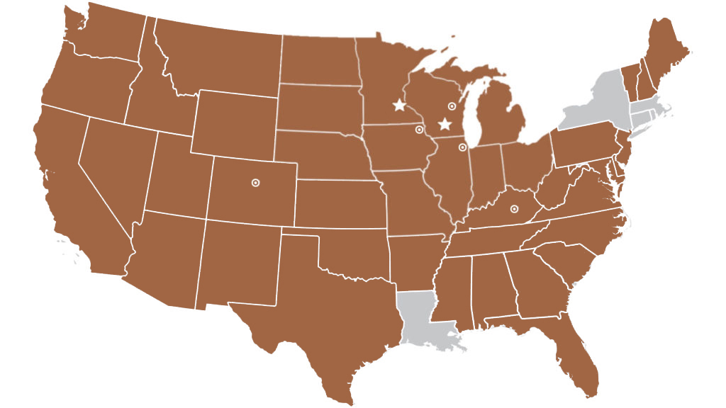 United States map noting Edge Consulting service area.