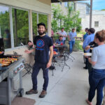 Person grilling food